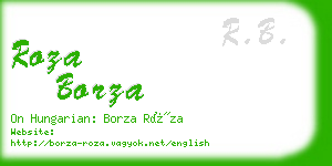 roza borza business card